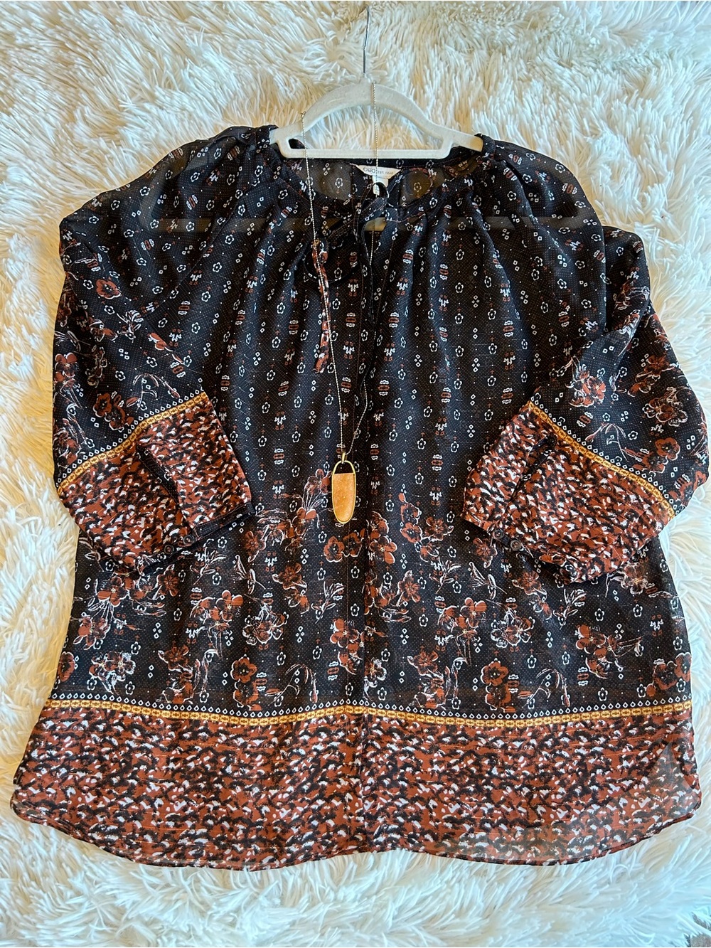Cato Sheer Floral with Metallic Thread - Size Medium